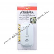 Heitech LED �jjeli l�mpa PIR mozg�s- �s s�t�ts�g�rz�kel�vel 7 LED 230V 1,8W eur�dug�s belt�ri