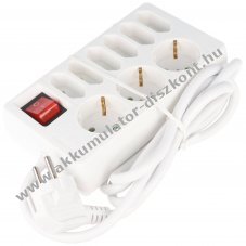 9-es asztali eloszt� kapcsol�val 3x Schuko 6x Euro 250V 16A
