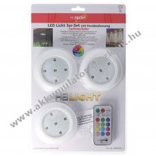 Heitech 3db/csomag LED al�vil�g�t�s t�vir�ny�t�val, 3x AAA �s 1x CR2025 elem