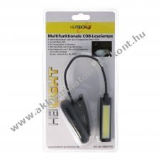 Olvas�l�mpa extra f�nyes COB-LED 3W dimmerrel Micro-USB 3xAAA (mikro) elemmel �llv�nnyal csipesz