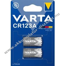 Varta CR123A 3V l�tium elem 2db/csomag