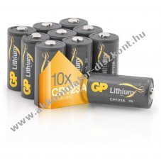 GP CR123A 3V 1400mAh l�tium elem 10db/csomag