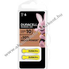Duracell hall�k�sz�l�k 10 1.4V 6db/csomag Easy Tab elem Zinc Air