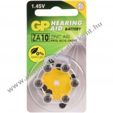 GP ZA10 hall�k�sz�l�k elem 1,4V 6db/csomag cink-leveg�