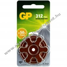 GP ZA312 hall�k�sz�l�k elem 1,4V 170mAh 6db/csomag cink-leveg�