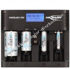 Ansmann Powerline 5 Pro univerz�lis LCD gyorst�lt� AAA AA C D 9V USB NiMH/NiCd