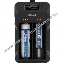 Ansmann Lithium 2 Akkumul�tor t�lt� 1-2x Li-Ion 3,6V/3,7V, NiMH AA/AAA LED fekete