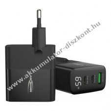 Ansmann USB t�lt� kijelz�vel HC365PD 2x USB-C 1x USB-A 65W GaN