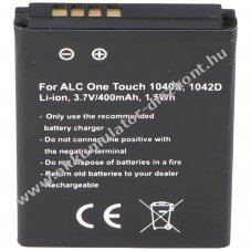 Helyettes�t� Akkumul�tor Alcatel CAB0400000C1 3,7V 400mAh One Touch 1040X/1042D OT 1040X/1042D Li-ion