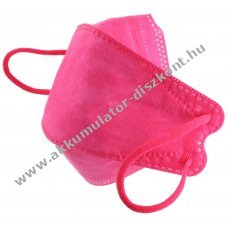 10db/csomag FFP2 v�d�maszk Pink CE 2841 DIN EN1492001+A12009 egyenk�nt f�li�zott
