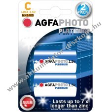 Agfaphoto alk�li elem C (b�bi m�ret) 1.5V 2db/csomag