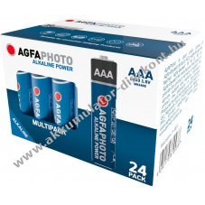 Agfaphoto alk�li mikro elem AAA LR03 1.5V 24db/csomag
