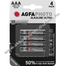 Agfaphoto Ultra alk�li mikro elem AAA LR03 1.5V 4db/csomag
