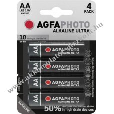 Agfaphoto alk�li elem, Mignon, AA, LR06, 1,5 V Ultra, kiskereskedelmi bubor�kcsomagol�s