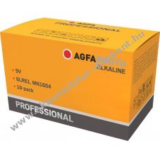Agfaphoto 9V 6LR61 alk�li elem 10db/csomag