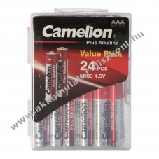 24 darab Plus Alkaline LR03, Micro AAA elem praktikus elemdobozban 24 LR3 elem