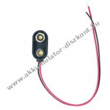 9V blokk I-forma elemtart� klip 28x14,5mm kb.150mm k�bel