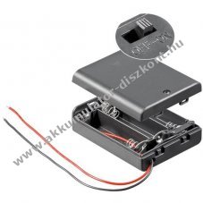 Elemtart� 3x AA Mignon ceruza LR6 4,5V k�bellel �s csatlakoz�val