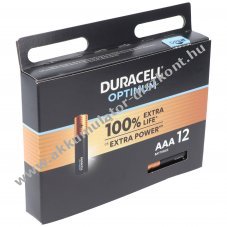 Duracell Optimum AAA (mikro elem) alk�li 1.5V 12db/csomag