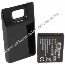 Helyettes�t� Akkumul�tor + fedlap SAMSUNG EB-F1A2GBU Samsung Galaxy S 2 Samsung GT-I9100 3000mAh