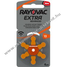 Rayovac Extra Advanced PR48/04606/13 1.4V hall�k�sz�l�k elem 6db/csomag Zinc Air