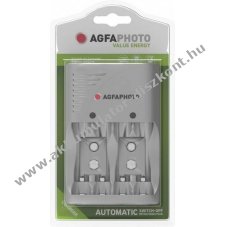 Agfaphoto univerz�lis akkumul�tor t�lt�  NiMH AA Mignon ceruza AAA Micro 9V E-Block elemek n�lk�l