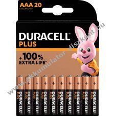 Duracell AAA (LR03) 1.5V 20db/csomag hagyom�nyos elem alk�li