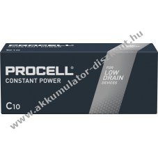 Duracell Procell Constant C (b�bi m�ret) LR14 1.5V 10db/csomag elem, hagyom�nyos elem alk�li