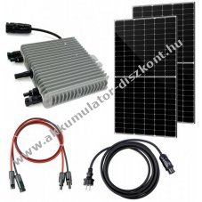 Balkon napelem szett 2x455W DAHDHM72L9BW DEYE M80G3 800W inverter csomag powerbank