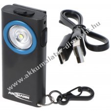 Ansmann ML400R mini l�mpa 3,7V USB-C �jrat�lthet� 4 f�nyfunkci� m�gnes klipsz karabiner Li-Polymer