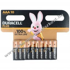 Duracell AAA (mikro) 1.5V 10db/csomag Extra Life hagyom�nyos elem alk�li