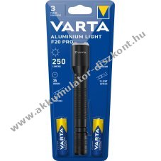 Varta LED zsebl�mpa alum�nium 250lm 2x alk�li AA 3f�nyer�ss�g