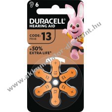 Duracell hall�k�sz�l�k elem 13 1.4V Easy Tab 6db/csomag Zinc Air