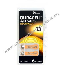 Duracell Activair 13 1.45V 6db/csomag hall�k�sz�l�k elem Zinc Air