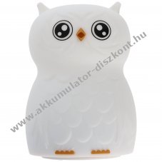 Ansmann LED �jjeli f�ny Bagoly Finn szilikon �jrat�lthet� 3,7V 50mAh USB-k�bellel