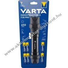 Varta LED zsebl�mpa Indestructible F30 Pro 650lm 6db AA alk�li elem csomag
