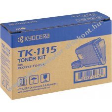 Eredeti Kyocera l�zertoner TK-1115 fekete 1600 oldal nyomtat�