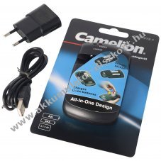 Camelion LBC-0313-1 univerz�lis t�lt� BP1 1,2V/3,7V/7,4V DC5V-1A USB f�nyk�pez�g�p videokamera