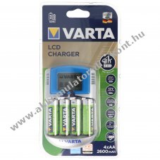 Varta 57070 LCD t�lt� 4x AA Mignon ceruza 2500mAh Akkumul�tormul�torral NiMH