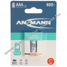 Ansmann DECT-telefon AAA (mikro) Akkumul�tor 1,2V 800mAh 3db/csomag NiMH