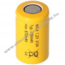 Helyettes�t� Akkumul�tor Cadnica 2/3A lapos tetej� forrf�l n�lk�l 1,2V 700mAh borotva �s fogkefe NiCd