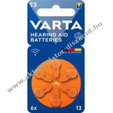 Varta PR48/04606/13 13 1.4V 6db/csomag hall�k�sz�l�k elem Zinc Air