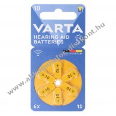 Varta 10 hall�k�sz�l�k elem 1.4V 6db/csomag Zinc Air