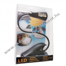 WEDO mobil olvas�l�mpa �s kottal�mpa 2 LED-es cs�ptet� fekete