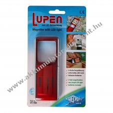 Nagy�t� LED vil�g�t�ssal 3x nagy�t�s piros 2db l�tium elem CR1130 csomag