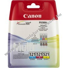 Eredeti Canon nyomtat� tinta multipack CLI-521C/521M/521Y