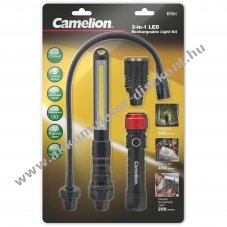 3 az 1-ben �jrat�lthet� LED zsebl�mpa szett Li-ion Akkumul�torval �s USB t�lt�k�bellel