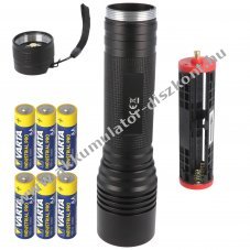 Arcas 18W Zoom LED zsebl�mpa 6x AA alk�li 9V 1600 lumen