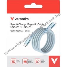 Helyettes�t� Akkumul�tor Verbatim USB-C USB-C t�lt�k�bel 1.2m k�k