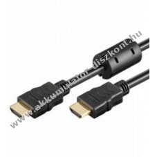 Standard HDMI with Ethernet k�bel 15,0m 7,3mm AWG26 aranyozott csatlakoz� ferritmaggal